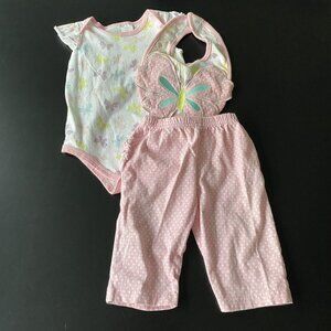 Baby Togs Onesie, Pants, & Bib Set